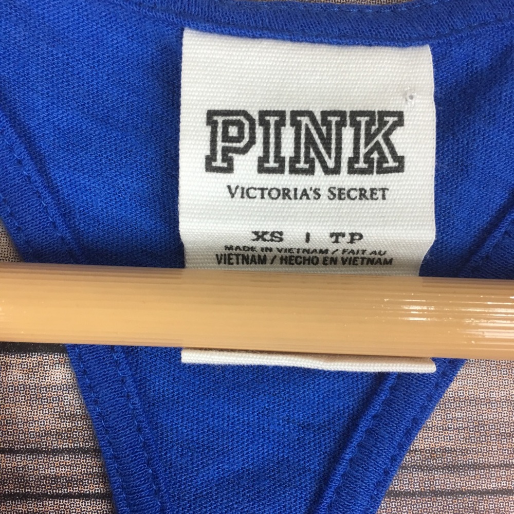 VS PINK Cheat Day Blue Racerback Tank Top Size XS - Picture 5 of 8